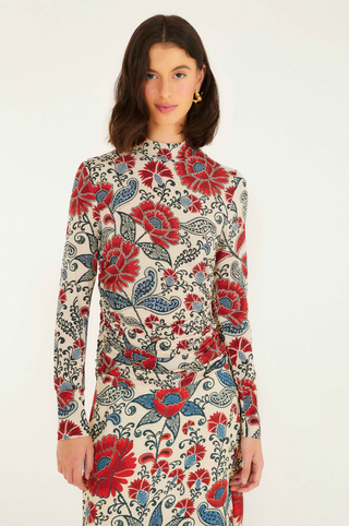 Francesca Sand Jersey Blouse