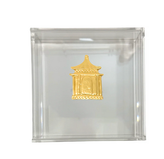 Pagoda Cocktail Napkin Box - Clear
