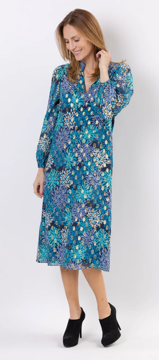 Long Sleeve Midi Dress, Bloom Print