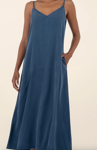 Tuesday Pullover Dress V-Neck - Ocean Blue