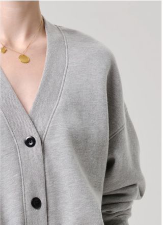 Fleece Cardigan - Heather Grey