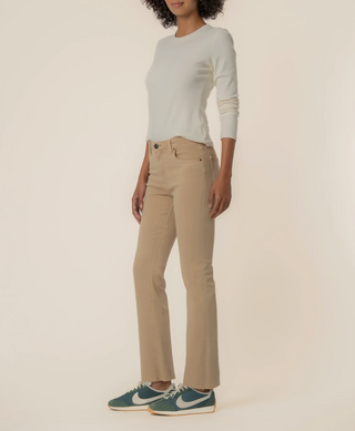 Kelsey High Rise Fab AB Ankle Flare-nset Leg - Biscotti