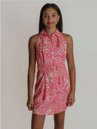 Carol Dress - Pink Palm
