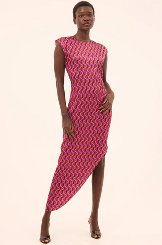 Lydia Dress - Geo Sixty Satin