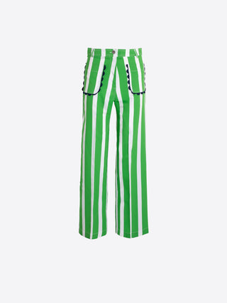 Green Striped Sailor Pants
