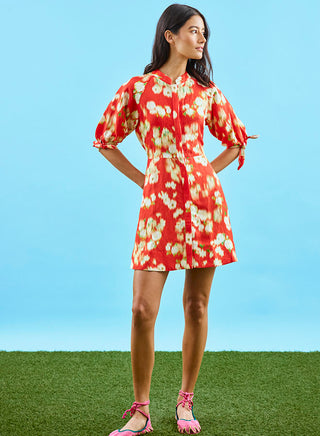 Molly Dress - Aperol Ikat