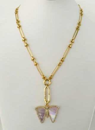 MOP Butterfly Necklace N716