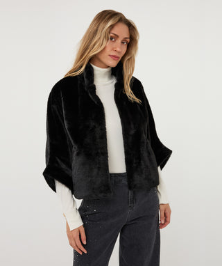 Coat Poncho Faux Fur