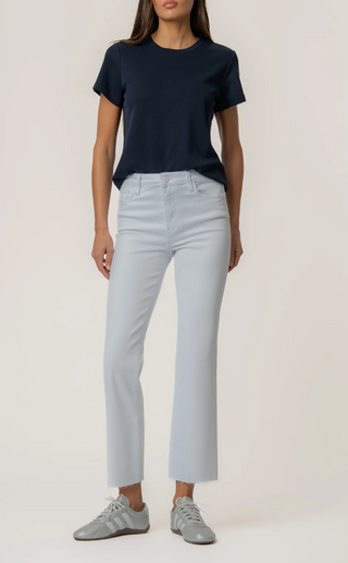 Kelsey High Rise Ankle Flare with Raw Hem - Optic White