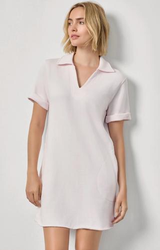 Raw Hem Terry Dress - Rosewater