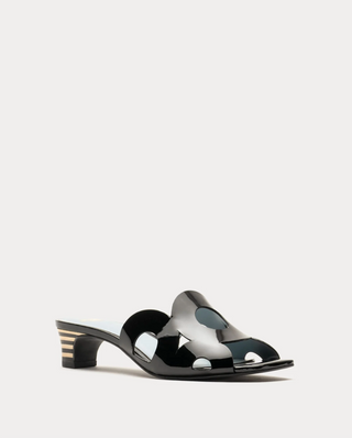 Randy Slide Heel Soft Patent Leather Black