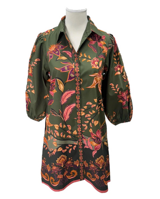 Ava Dress - Olive Trails