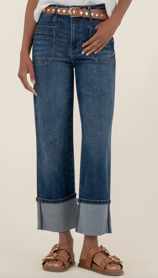 Sienna High Rise Straight Leg Roll Up 5" - Admire