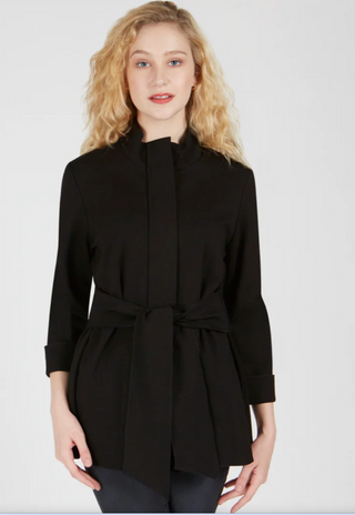 Tie Front Jacket - Black