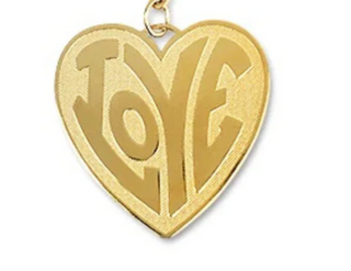 Brushed Gold Love Heart Charm