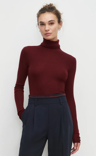 The Amelia Long Sleeve Top - Vino