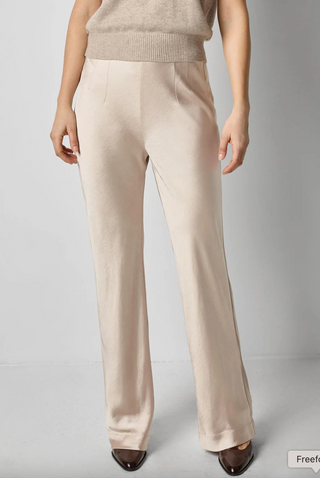 Satin Clean Front Pant - Angora