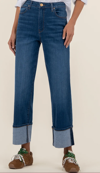 Sienna High Rise Straight Leg Roll Up 5" - Admire