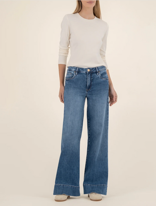 Maya High Rise Fab AB Wide Legs Back Darts Wide Hem - Amuse