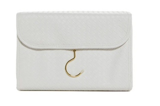Hanging Toiletry Case - Woven Bridal White