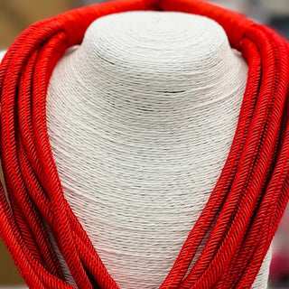 Slub 8-Strand Necklace Red