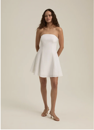 The Favorite Mini Linen Dress - Bright White
