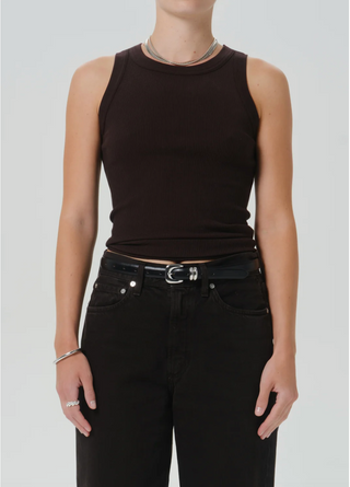 Isabel Rib Tank - Chocolate