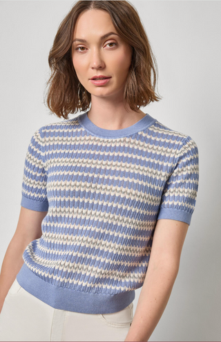 Novelty Stripe Crewneck Sweater - Heather Grey