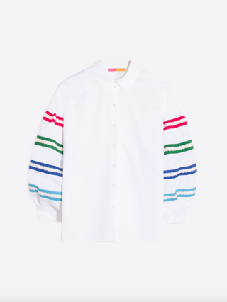 Vernen Embroidered Top, White Poplin