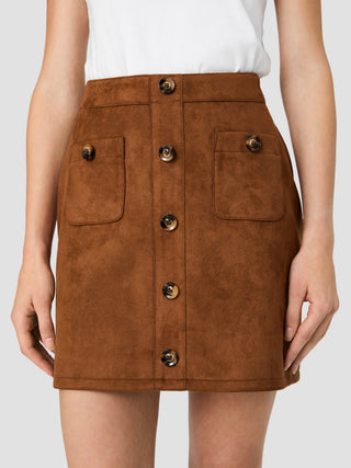 Laney Suede Patch Pocket Mini Skirt