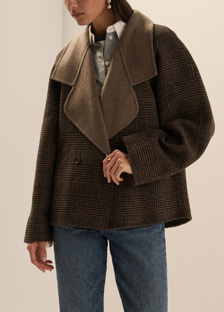 The Cameron Coat - Ganache Houndstooth