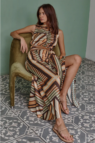 Anabella Dress - Geo Scarf