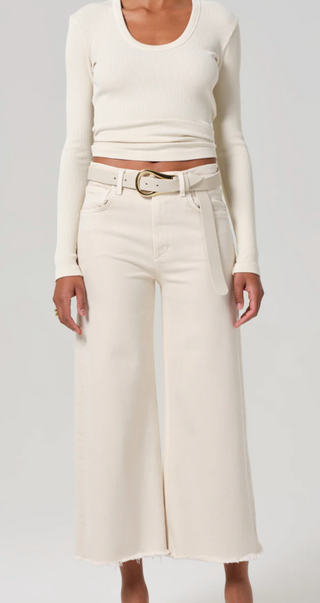 Lyra Crop Wide Leg - Almondette