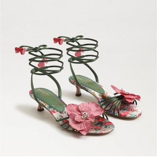 Carla Lace Up Heel - Green