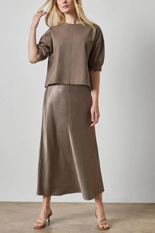 Slub Woven Bias Skirt