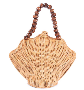 Shelly Woodbead Purse - Natural