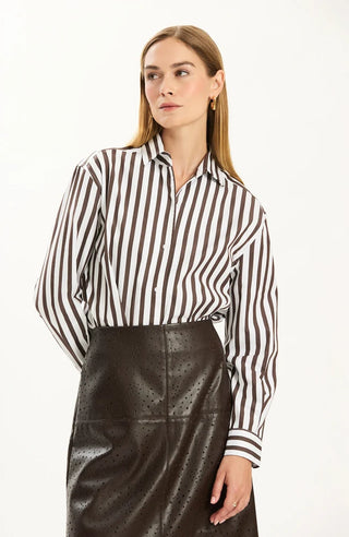 Quinn Stripe Top - Demitasse