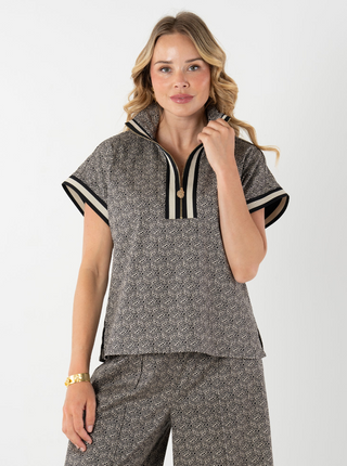 Poppy Pullover - Black Tonal Monogram