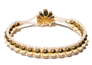 Beaded Cord Bracelet, Gold