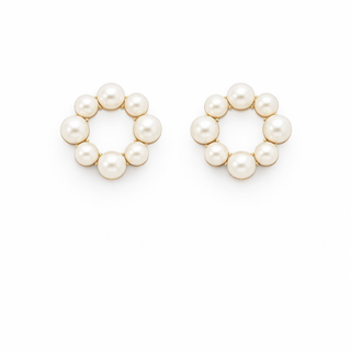 Pearl Circle Earrings