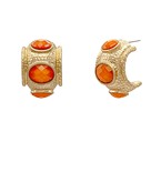 Antique Bold Faceted Stone Hoops