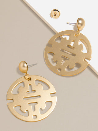 Traveling Pendant Drop Earring - Matte Gold