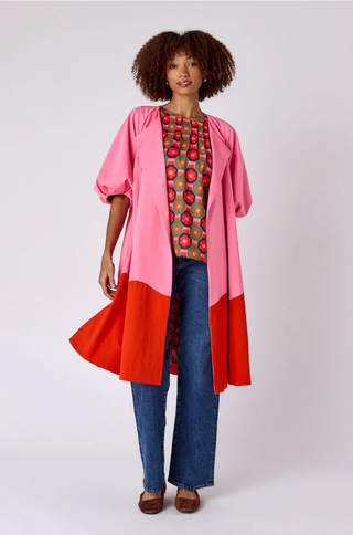 Taryn Coat - Pink Colorblock