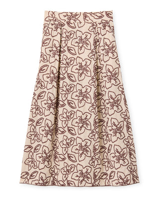 Bea Midi Skirt-Field Floral Embroidery