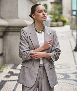 Blazer 3/4 Sleeve Herringbone