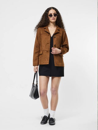Laney Faux Suede Jacket - Tan
