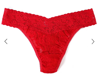 Signature Lace Original Rise Thong, Red
