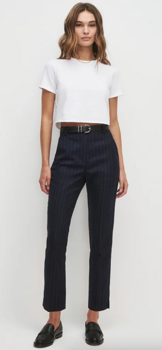 The Favorite Cigarette Pant - Navy Pinstripe