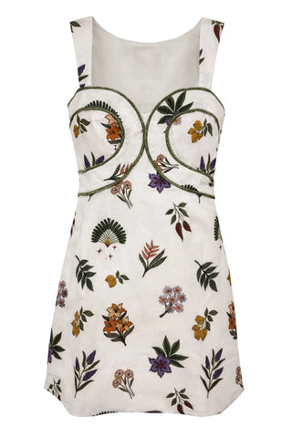 Callie Dress - White Leaf