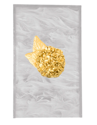 Hydrangea Guest Towel Box - Pearl